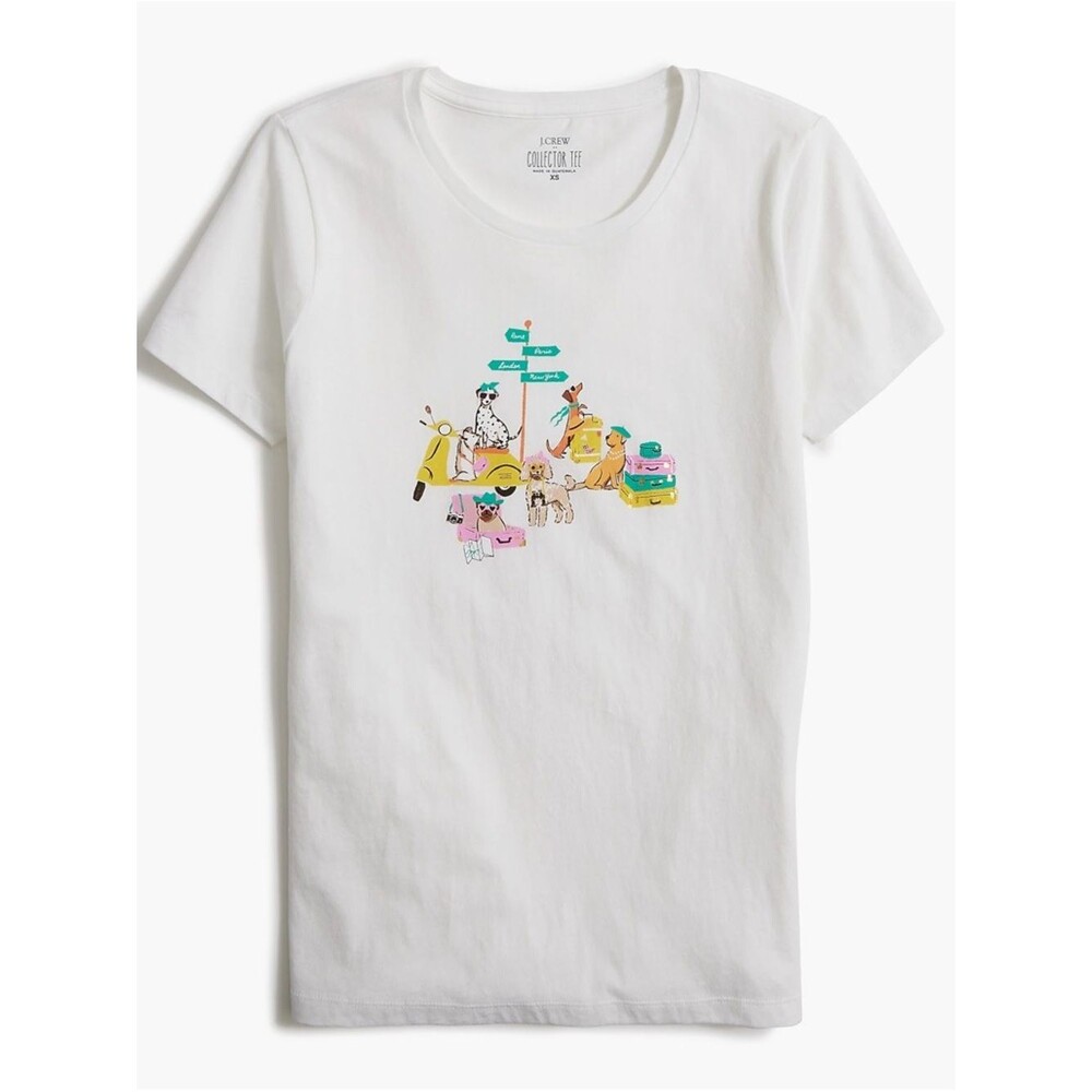 J. Crew Travel Dogs collectors tee sz L NWT